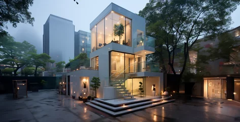  small modern house with white color in the city consist © Kashif Ali 72