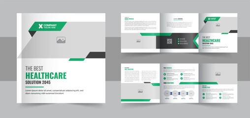 Medical square trifold brochure template, Design for printing and advertising company