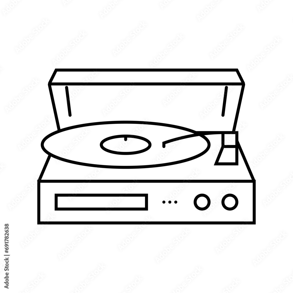 Poster microphone music retro character line icon vector. microphone music retro character sign. isolated c