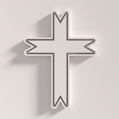 Christian cross. Religion concept illustration. 3D render