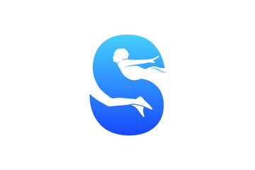 Letter s swimming logo icon
