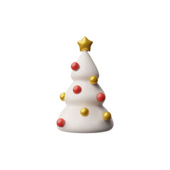 Christmas tree, volume render 3d vector illustration, isolated on white