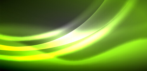 Neon-lit waves surge across background, mesmerizing dance of luminescence and motion. Dynamic backdrop captures essence of energy and modern aesthetics