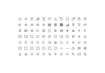 high quality isolated on white background. Collection of icons for various social media icons.