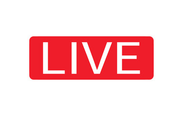 live button in the social media, broadcast sign on internet