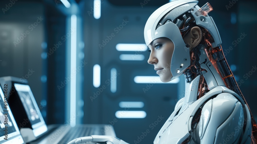 Fototapete ai driven billing efficiency, robotic process automation, medical data solution. generative ai.
