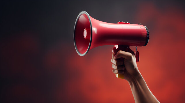 A hand gripping a megaphone, ready to amplify its message.