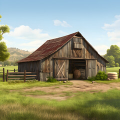 old barn in the countryside  ,Ai generative