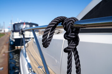 Knotted rope on the boat