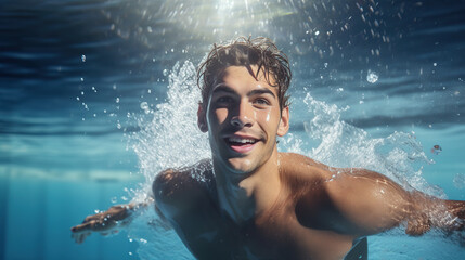 portrait of a man underwater 