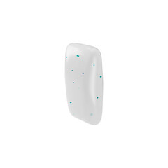 Chewing gum pad with blue inclusions realistic vector illustration isolated.