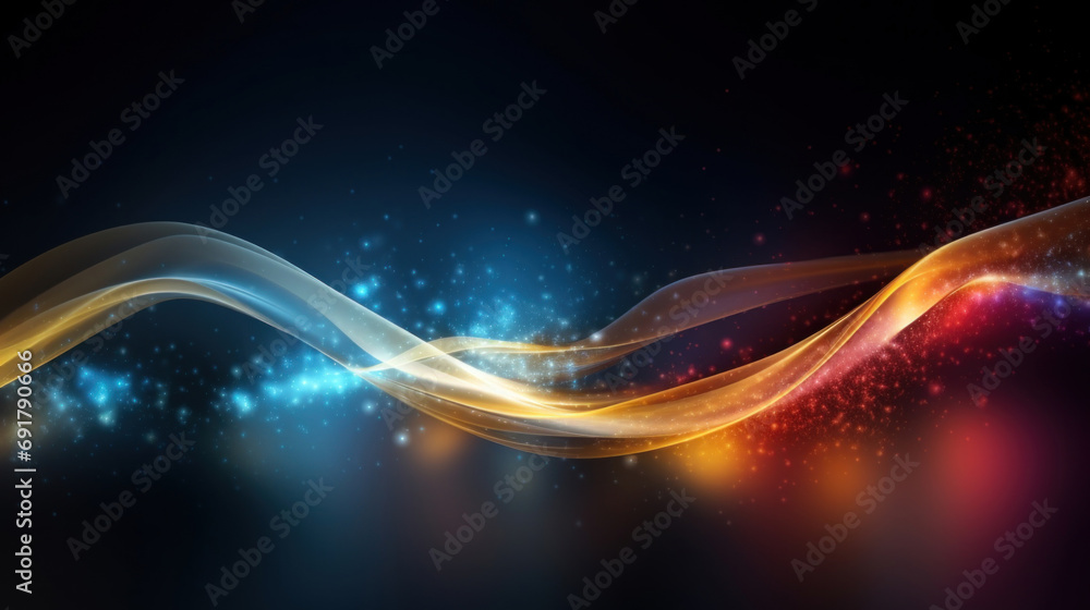Poster abstract colorful background with glowing lines and space for your text