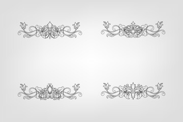 Classical Baroque Filigree Decoration Ornament Vintage Floral Border Style Antique Art Retro