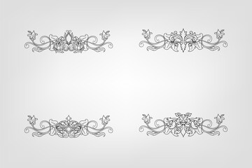 Classical Baroque Filigree Decoration Ornament Vintage Floral Border Style Antique Art Retro