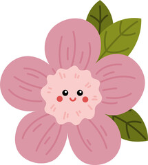 Hand drawn cute flower cartoon