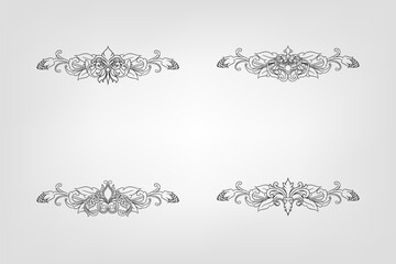 Classical Baroque Filigree Decoration Ornament Vintage Floral Border Style Antique Art Retro