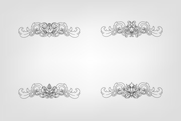 Classical Baroque Filigree Decoration Ornament Vintage Floral Border Style Antique Art Retro