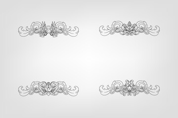 Classical Baroque Filigree Decoration Ornament Vintage Floral Border Style Antique Art Retro