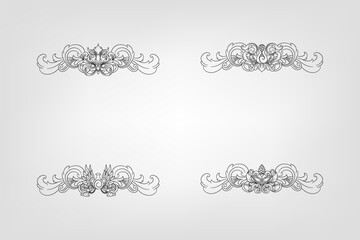 Classical Baroque Filigree Decoration Ornament Vintage Floral Border Style Antique Art Retro