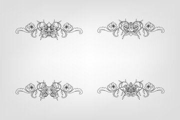 Classical Baroque Filigree Decoration Ornament Vintage Floral Border Style Antique Art Retro