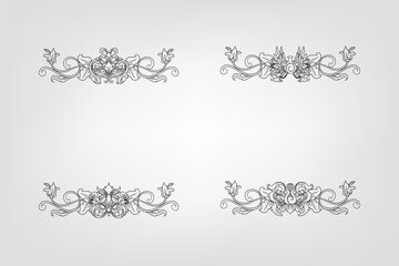 Classical Baroque Filigree Decoration Ornament Vintage Floral Border Style Antique Art Retro