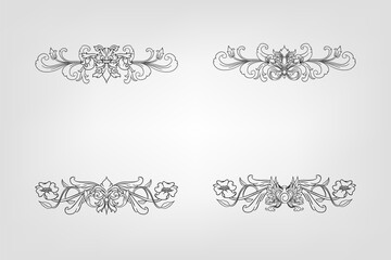 Classical Baroque Filigree Decoration Ornament Vintage Floral Border Style Antique Art Retro