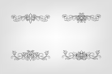 Classical Baroque Filigree Decoration Ornament Vintage Floral Border Style Antique Art Retro