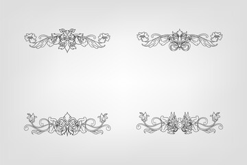 Classical Baroque Filigree Decoration Ornament Vintage Floral Border Style Antique Art Retro