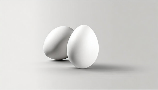 White egg, white background, high quality image, close-up