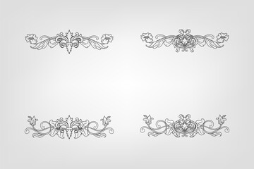 Classical Baroque Filigree Decoration Ornament Vintage Floral Border Style Antique Art Retro