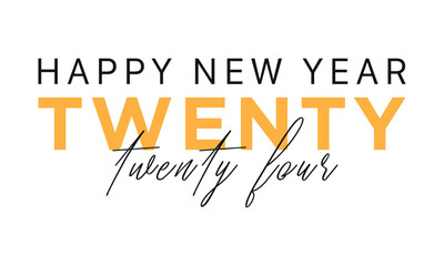 Vector 2024 typography design concept. Happy New Year 2024 background