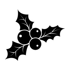 christmas holly icon design vector template