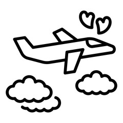 honeymoon outline icon