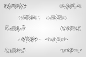 Classical Baroque Filigree Decoration Ornament Vintage Floral Border Style Antique Art Retro