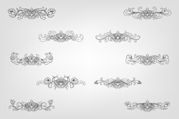 Classical Baroque Filigree Decoration Ornament Vintage Floral Border Style Antique Art Retro