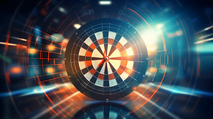 Bullseye is a target of business. Dart is an opportunity and Dartboard is the target and goal. So both of that represent a challenge in business marketing as concept. Generative Ai.