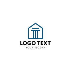 Law Home Logo Blue Logo Vector Design 