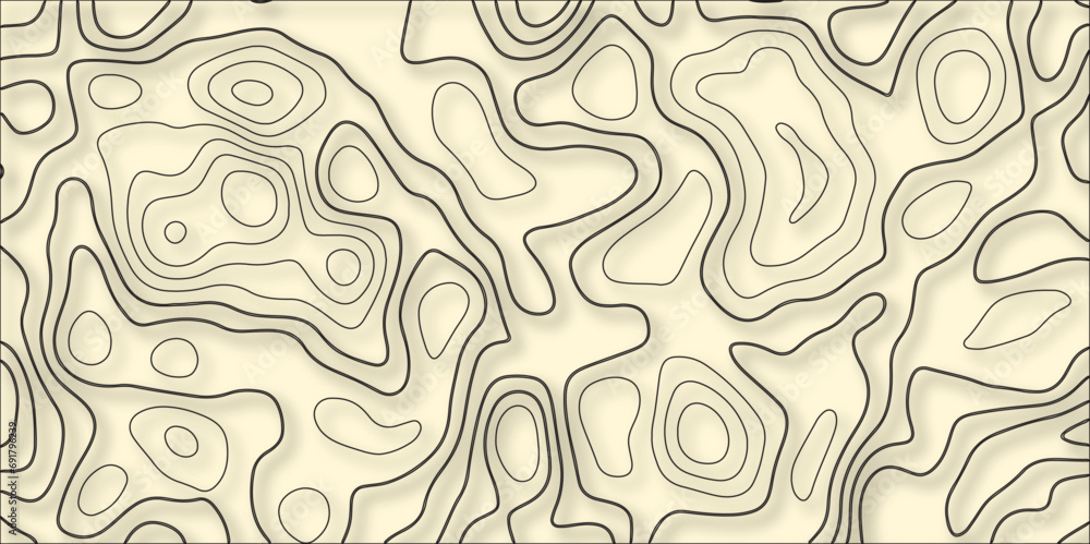 Poster topographic retro topographic map vector patterns. sea depth topographic landscape surface for nauti