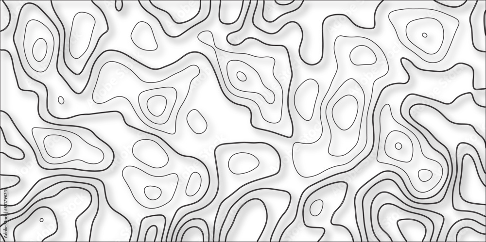 Poster topographic retro topographic map vector patterns. sea depth topographic landscape surface for nauti