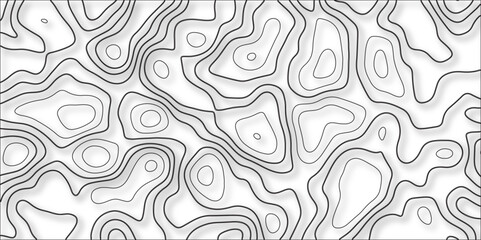 Topographic Retro topographic map Vector Patterns. Sea depth topographic landscape surface for nautical radar reading. Topography grid map. Stylized topographic contour map. Cartography mountain.