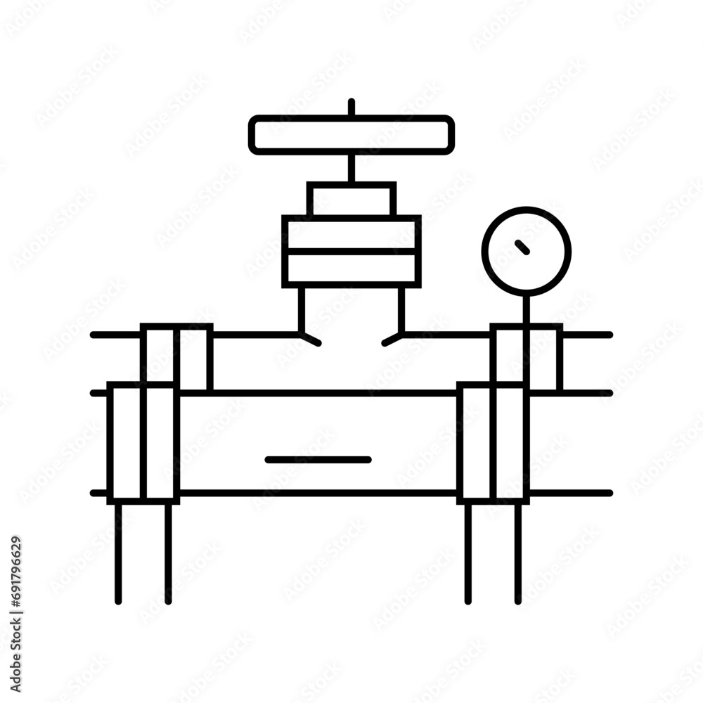 Poster pipeline gas service line icon vector. pipeline gas service sign. isolated contour symbol black illu