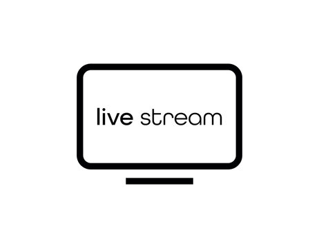 live stream sign on white background