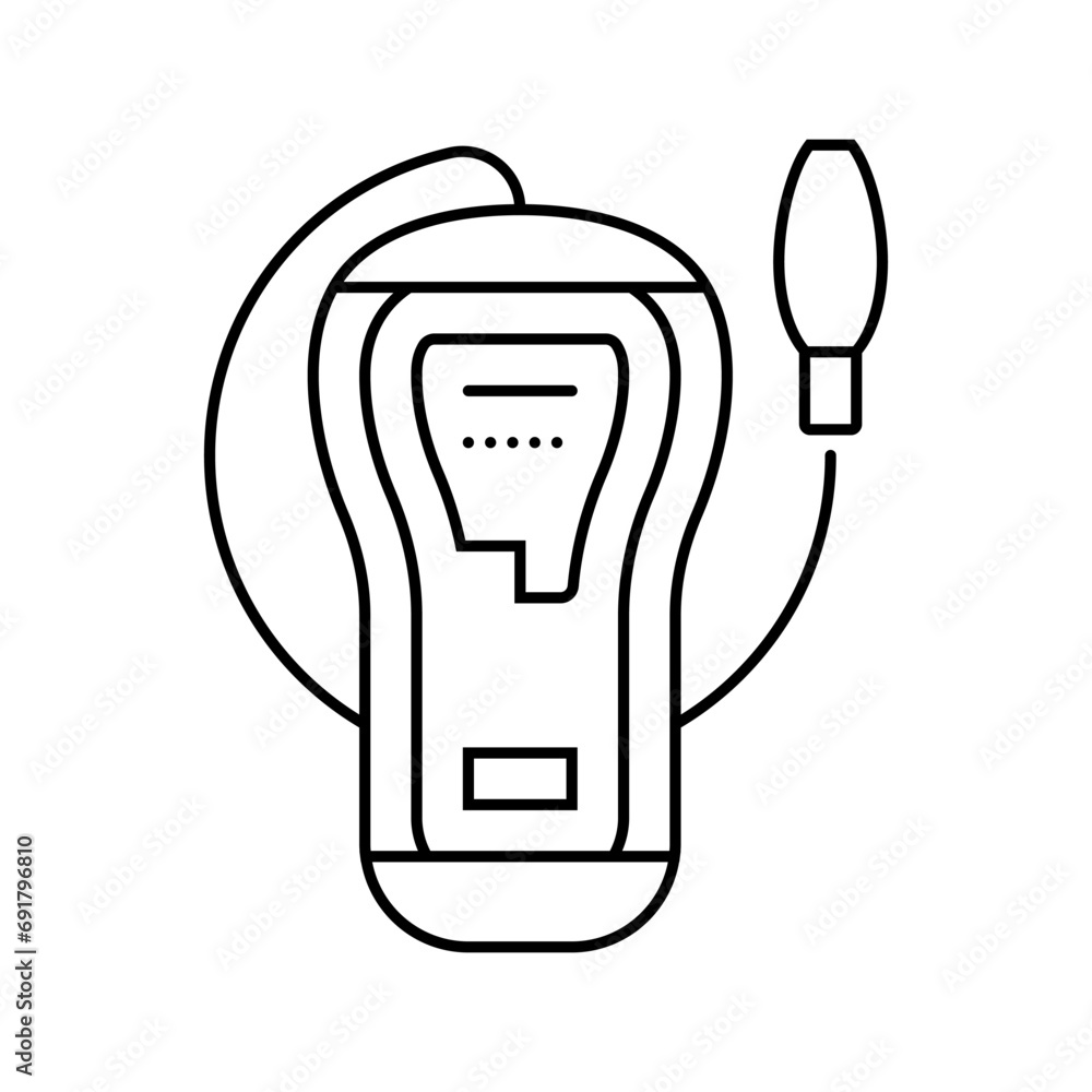 Poster leak detector gas service line icon vector. leak detector gas service sign. isolated contour symbol 