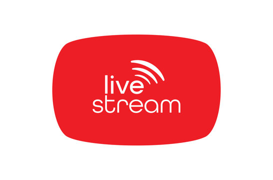 live stream sign on white background