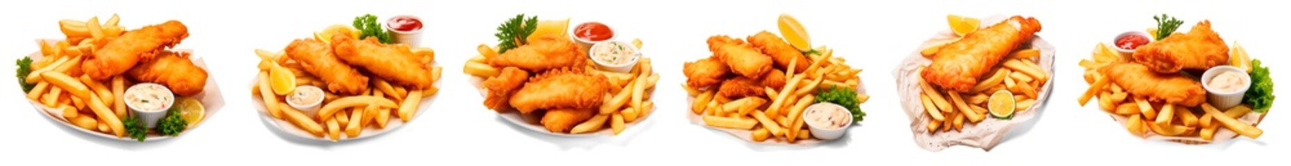 fish and chips on a plate with gravy - obrazy, fototapety, plakaty