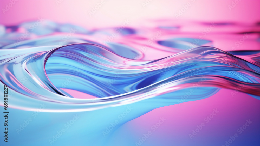 Poster abstract blue background with smooth lines and waves