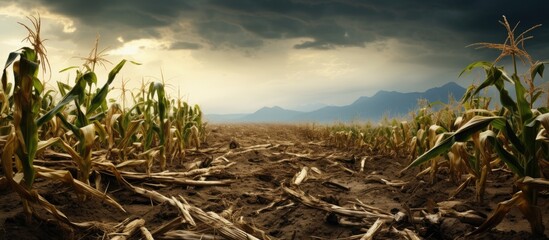 Maize field destroyed by hail and rain.