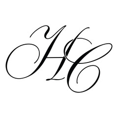 HC Calligraphy Monogram Initial Letters Logo