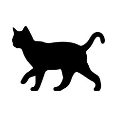A cat walking vector silhouette