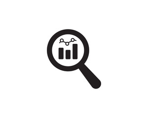 Analysis data magnifying icon vector symbol design illustration
